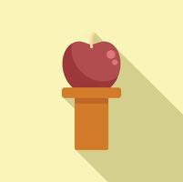 ilustración de un manzana en un pedestal vector