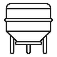 Simple black and white line drawing of a beehive on a stand, suitable for icons or logos vector