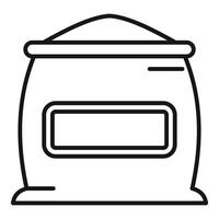 Black and white line art of a sack vector