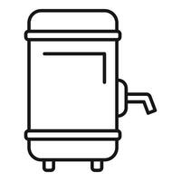 Line art illustration of a trash can vector