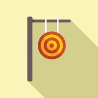 Minimalist archery target icon on yellow background vector