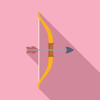 Archery bow and arrow on pink background vector