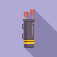 Flat design archery quiver with arrows vector