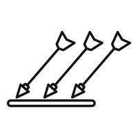 Line art illustration of three arrows vector