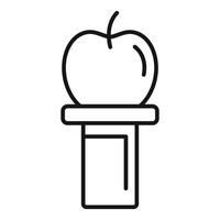 Apple on podium line art illustration vector