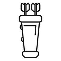 Outlined quiver with arrows icon vector