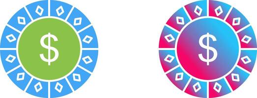 Dollar Chip Icon Design vector