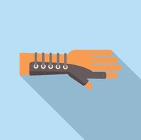 Flat design of a robotic hand in style vector