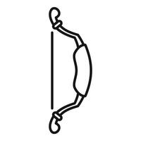 Simple line icon of an archery bow for logos, apps, and design elements vector