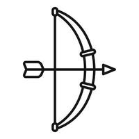 Outline illustration of medieval bow and arrow vector