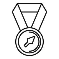 Outline icon of award medal vector