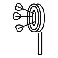 Bullseye target with arrows line icon vector