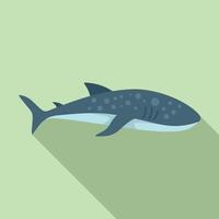 Cartoon whale illustration on sea green background vector
