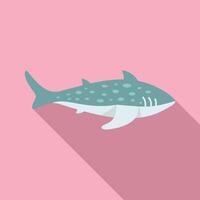 Cute cartoon whale shark on pink background vector