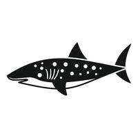 Graphic black and white silhouette of a spotted shark, ideal for marine life themes vector