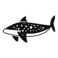 Stylized black and white shark illustration vector