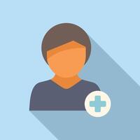 Avatar icon with medical plus sign vector