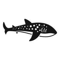 Black and white shark silhouette graphic vector