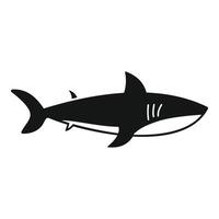 ilustración de un estilizado negro tiburón silueta, Perfecto para íconos o minimalista diseños vector