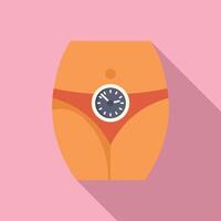 Time management concept clock on scale icon vector