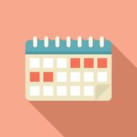 Flat design calendar icon with selected dates vector