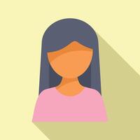 Flat design icon of a woman with shadow vector