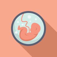 illustration of human fetus in womb vector