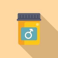 Male symbol on pill bottle icon vector