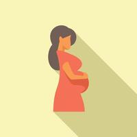 Serene maternity pregnant woman silhouette vector