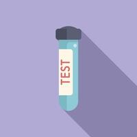 Laboratory test tube icon with shadow vector