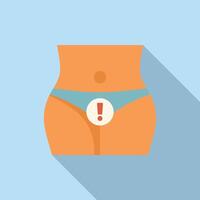 Flat design of a midsection with a tight belt, symbolizing dieting or weight loss vector