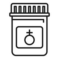 Medical pill bottle line icon vector