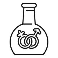 Gender symbols potion bottle line art vector