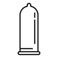 Simple line drawing of a condom for safe sex and health concepts vector