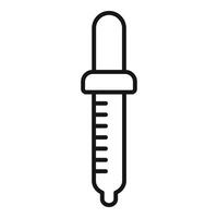 Black outline illustration of a simple dropper, suitable for medical and laboratory themes vector