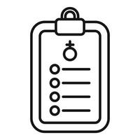 Outline icon of a clipboard with medical checklist and check marks for healthcare concepts vector