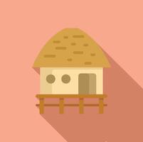 Cartoon cottage on pink background vector