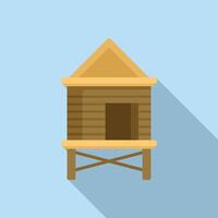 Wooden lifeguard hut graphic vector