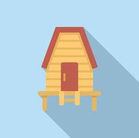 Digital illustration of a cute cartoonstyle wooden dog house with a red roof vector