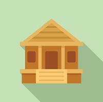 Wooden cabin icon flat design vector