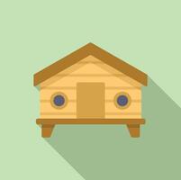 Cartoon illustration of wooden birdhouse vector