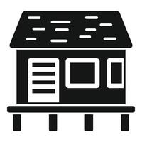 Black and white icon of a stilt house vector