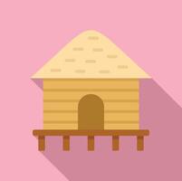 Wooden birdhouse icon on pink background vector