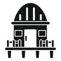 Black silhouette of a cozy village house icon vector