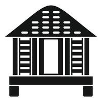 Black silhouette of a traditional house icon vector