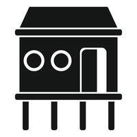 Minimalist icon design of a black house, isolated on a white background vector