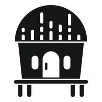 Black silhouette of classic igloo icon vector