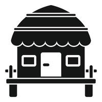 Black and white icon of a small storefront vector