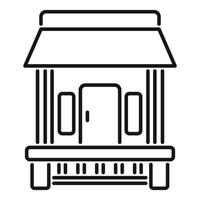 Line art icon of classic storefront vector