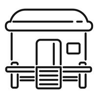 Line art icon of a classic bus stop vector